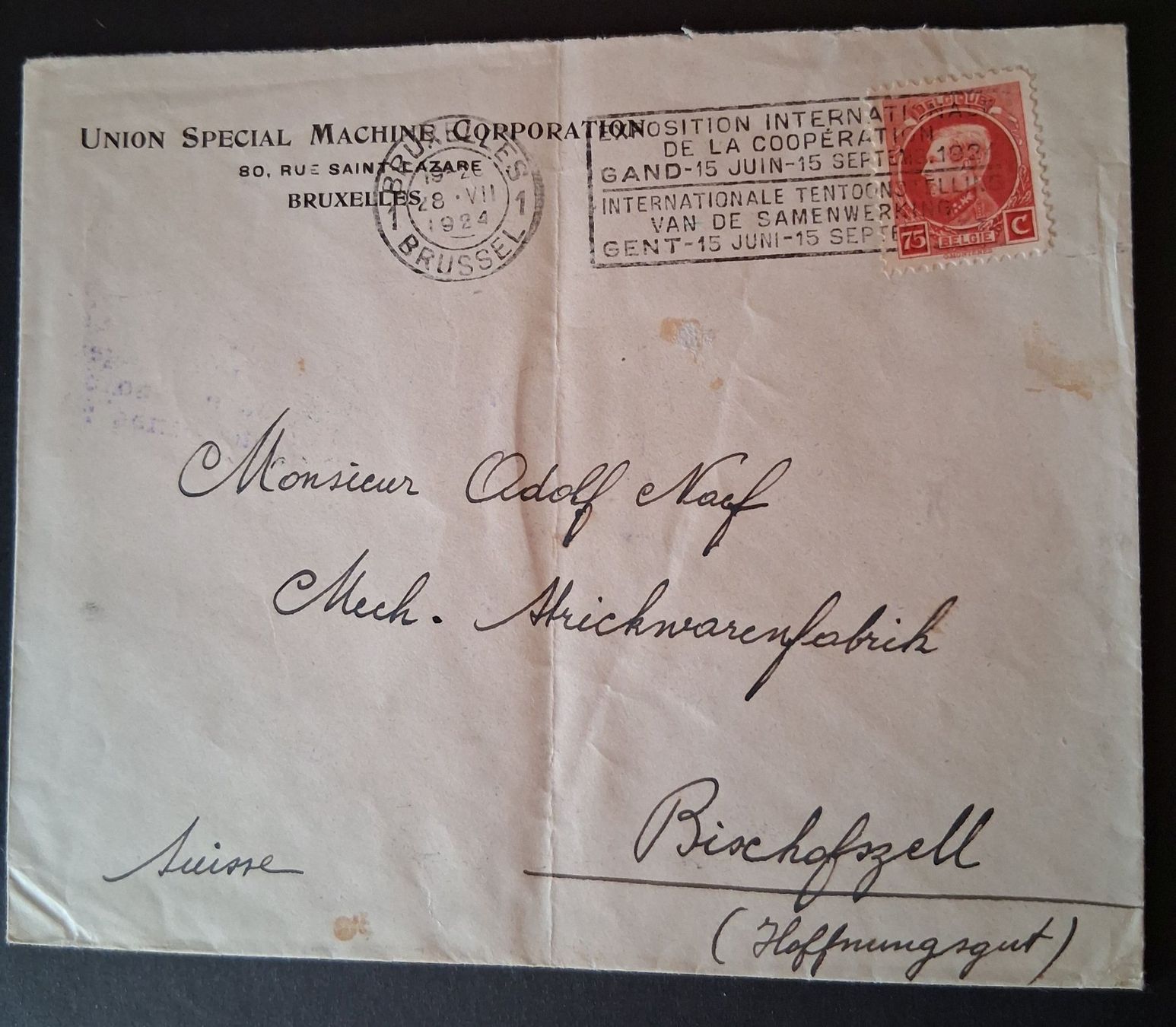 Tutti i francobolli: Briefumschlag / Couvert, Brüssel-Bischofszell, 1924 – Usato da Stalden (Sarnen) venduto da Salina_23