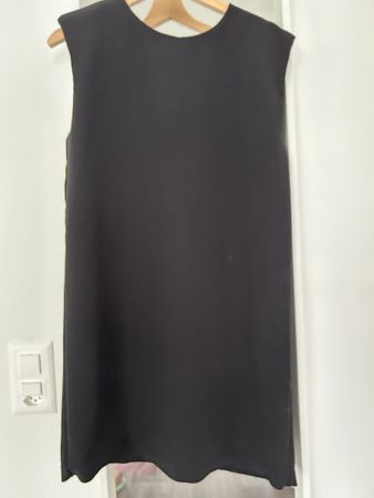 Zara Black Sleeveless Shoulders Dress XS A shape geometric 