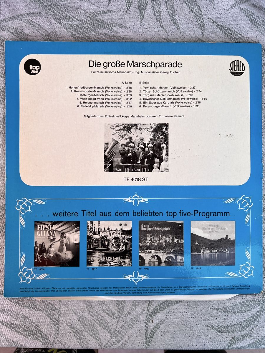 Dischi in vinile: Die grosse Marschparade, Pol._Musikkorps Mannheim – Usato da Flumenthal venduto da 19Frei.Wild93 1