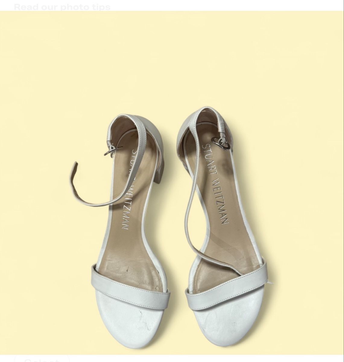 Stuart Weitzman Scarpe da donna: Stuart Weitzman white heeled sandals, used, size 38 – Usato da Zürich venduto da ann_in_zuri