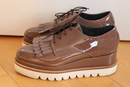 Schuh, Navyboot, Gr. 39, Leder, taupe, wie Neu