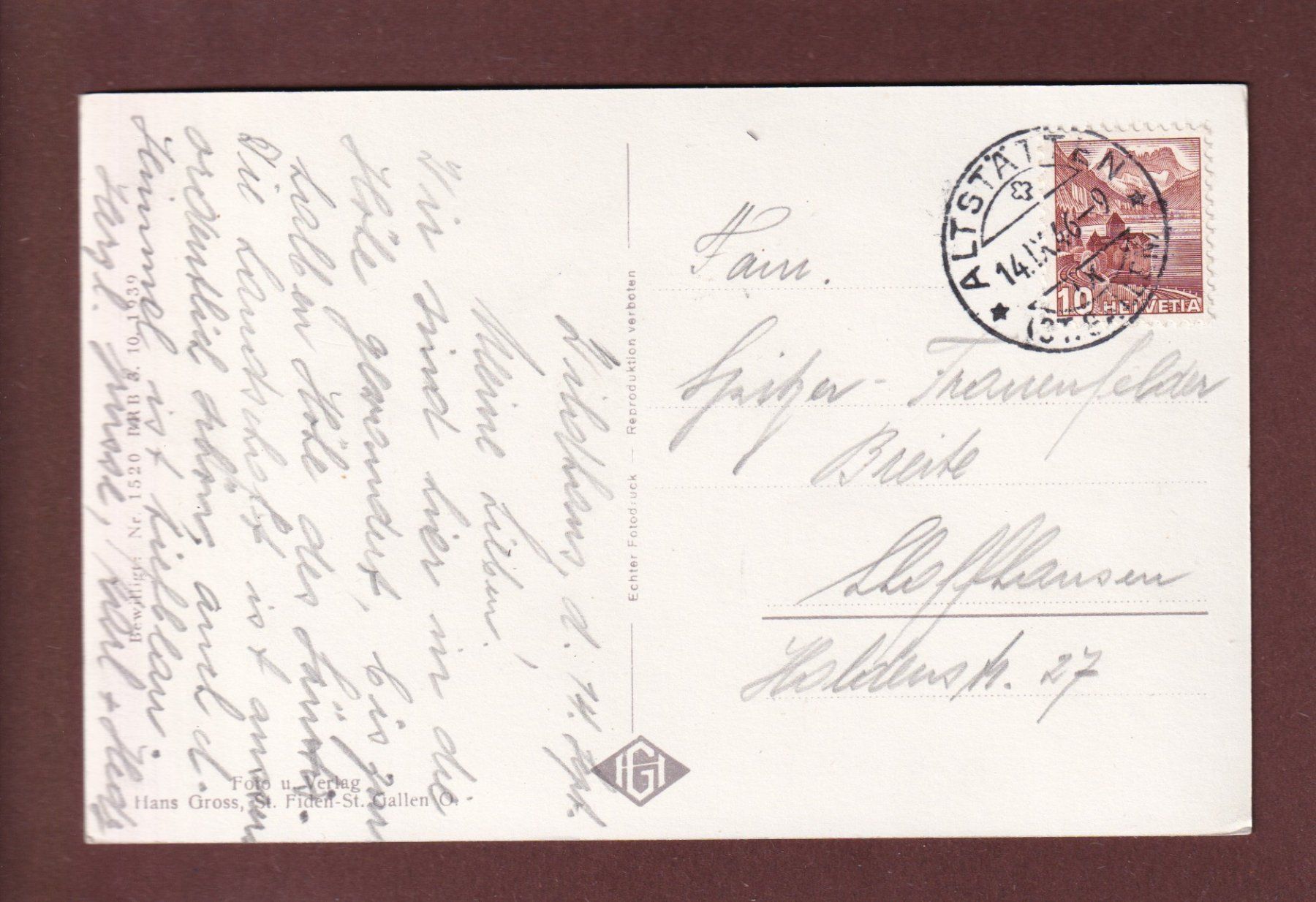 Ansichtskarten: GRÄPPELEN-SEE - 1946 – Gebraucht aus Pully von nicecards 1