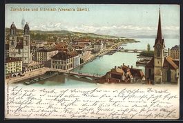 Litho Künzli No. 5014: Zürich-See und 