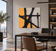 Unikat Abstrakte Kunst – Modernes Bild Wohnzimmer - Yellow 2
