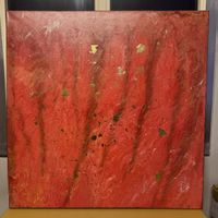 Abstrakte Leinwand Acryl Bild signiert 
