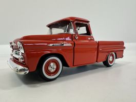 1958 Chevy Apache Fleetside Pickup 1:24, orange/rot,Motormax