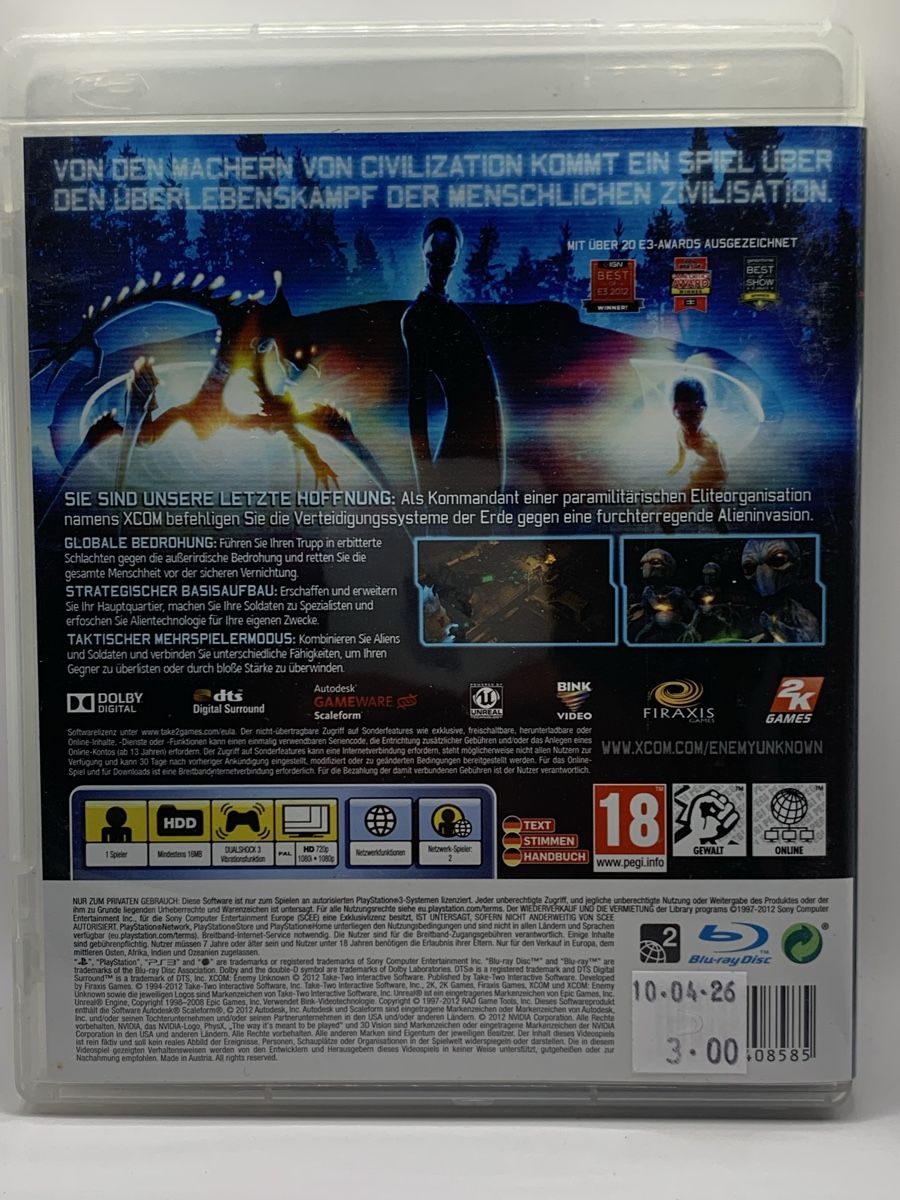Sony Giochi: XCOM: Enemy Unknown - PS3 – Usato da Ostermundigen venduto da RG-Collector 1