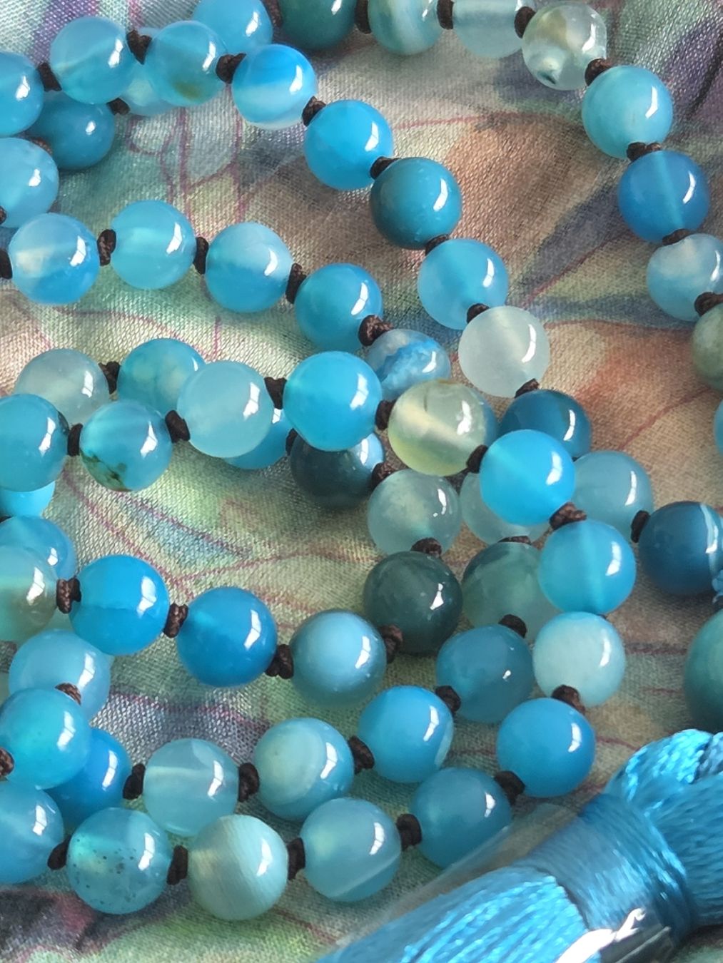Catenine: Blaue Achat-Kette, lang – Nuovo e nell'imballaggio originale da Frauenfeld venduto da Schenken-mit-Herz 1