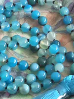 Blaue Achat-Kette, lang
