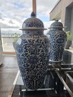 Chinesische Porzellan-Deckelvase Blau-Weiss – 61 cm