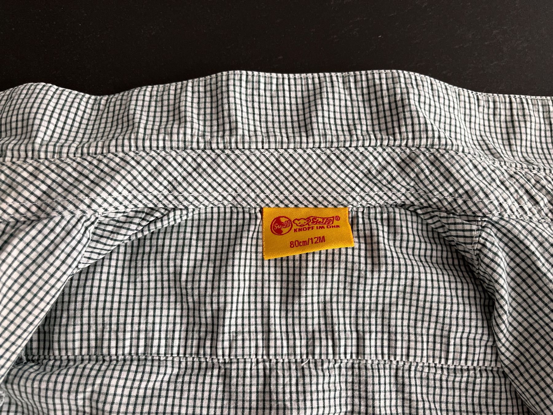 Steiff Camicie, Top & T-shirt: Steiff Hemd Gr. 80 grün-weiss kariert – Nuovo e nell'imballaggio originale da Wohlen AG venduto da kissne4 5