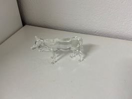 Glasfigur Kuh mit Kette transparent gebraucht gut