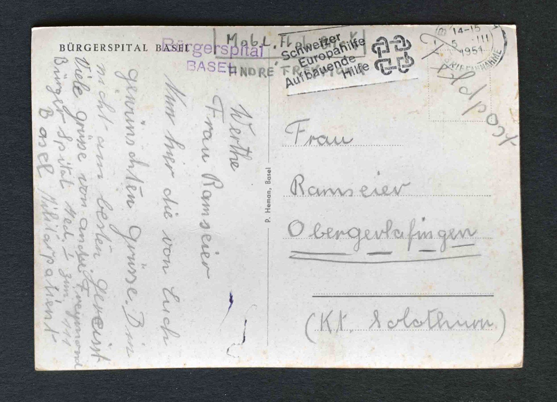 Cartoline postali: AK Bürgerspital Basel Feldpodt – Usato da Goldau venduto da artelier1 1