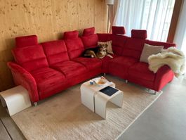 Ecksofa rot Stoff Grösse L guter Zustand