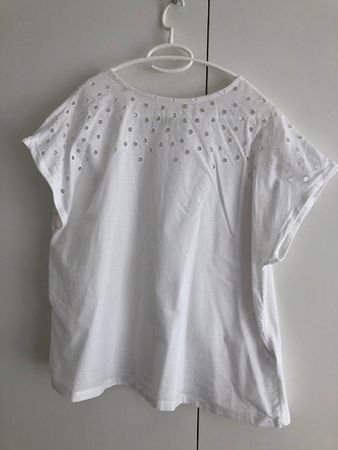 Kurzarm-Shirt, schneeweiss, 100% Baumwolle, L, everme