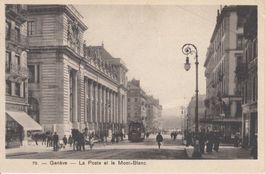 Geneve la Poste mit Tram, 1911