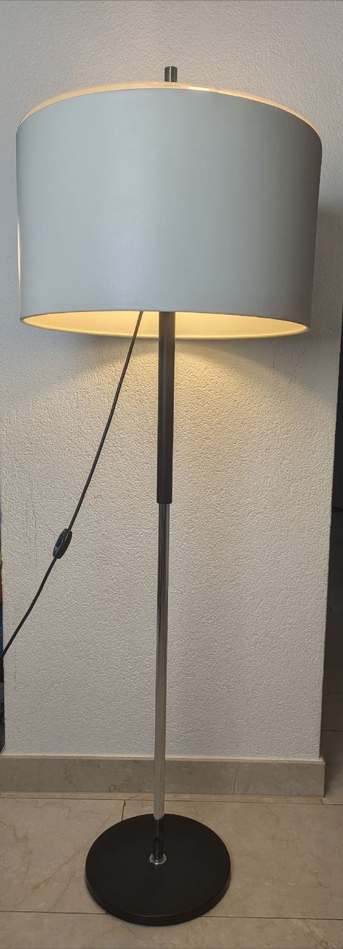 Lampen: Mid Century Modern Adjustable Stand Lamp Drum Shade Chrome – Gebraucht aus Erlinsbach SO von Meytalien