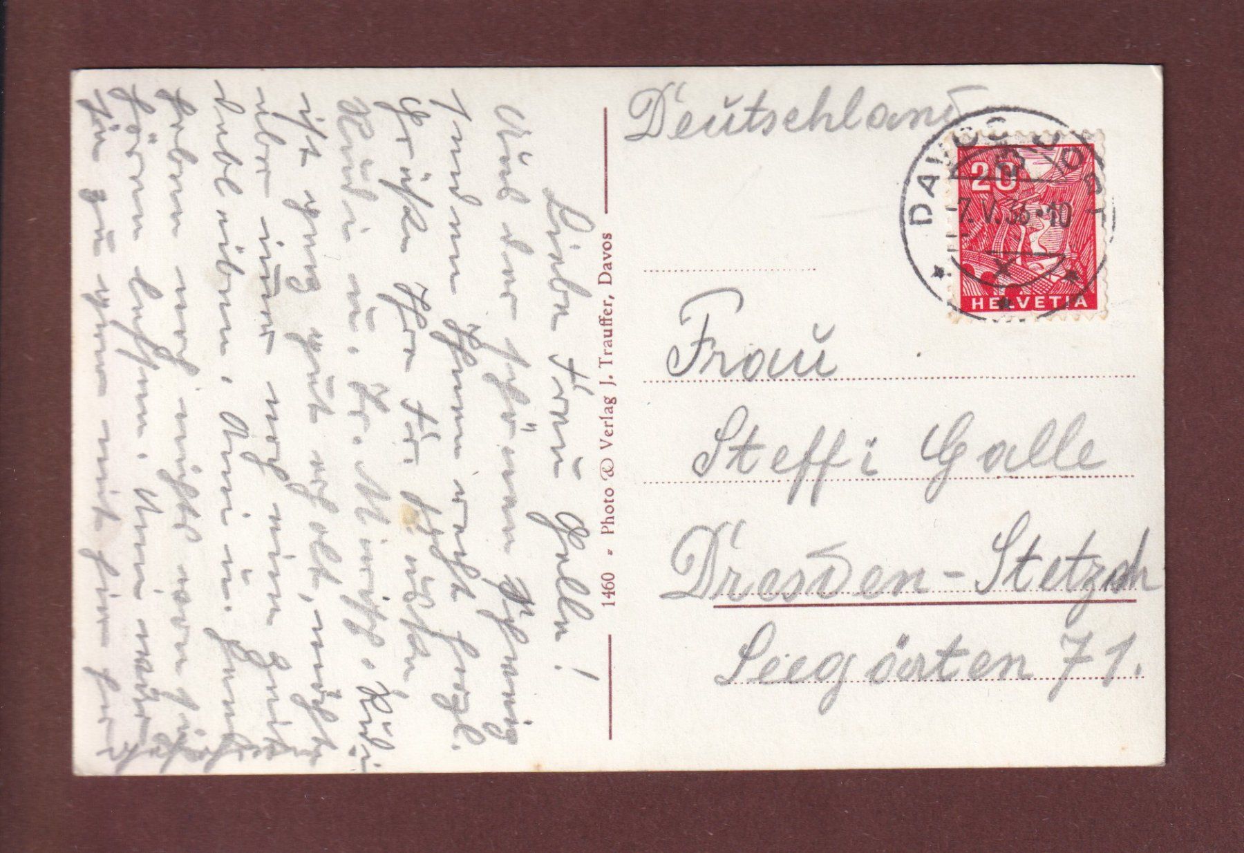 Ansichtskarten: DAVOS - 1936 – Gebraucht aus Pully von nicecards 1