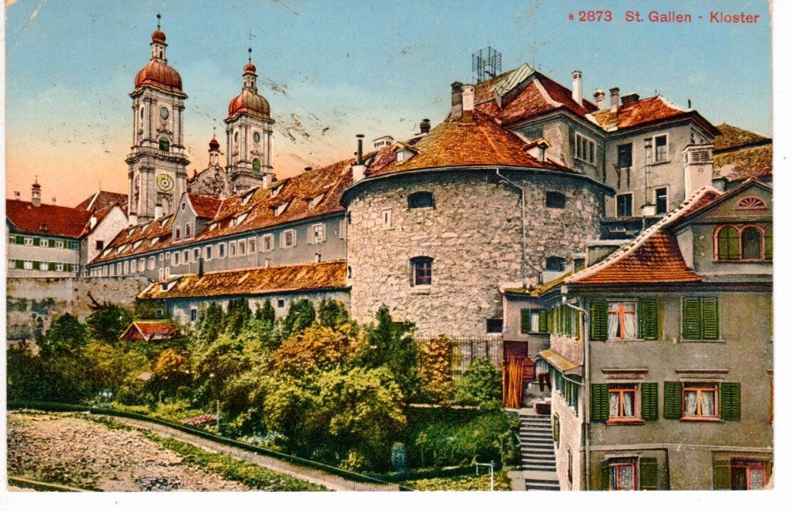 Ansichtskarten: St.Gallen Kloster 1913 – Gebraucht aus Wolhusen von Curver9