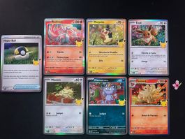 Pokémon 30th Celebration  7x cards FR AB 1.-