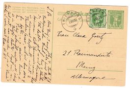 Entier postal départ de Thierrens le 4.VII.03.pour Mainz (D)