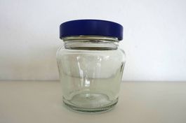 Bocaux identiques Pots à confiture avec couvercle bleu