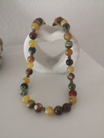 Collier en pierres naturelles multicolore agate jaspe