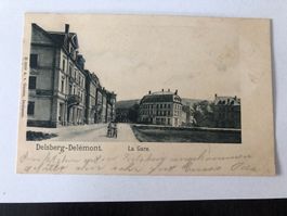 Alte Ansichtskarte Delsberg-Delémont La Gare guter Zustand