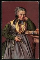 AK Kt. Thurgau, Bauernfrau in Tracht
