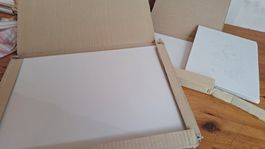 weiss Porzellan zum bemalen , 4 Platten , Rechteck und rund