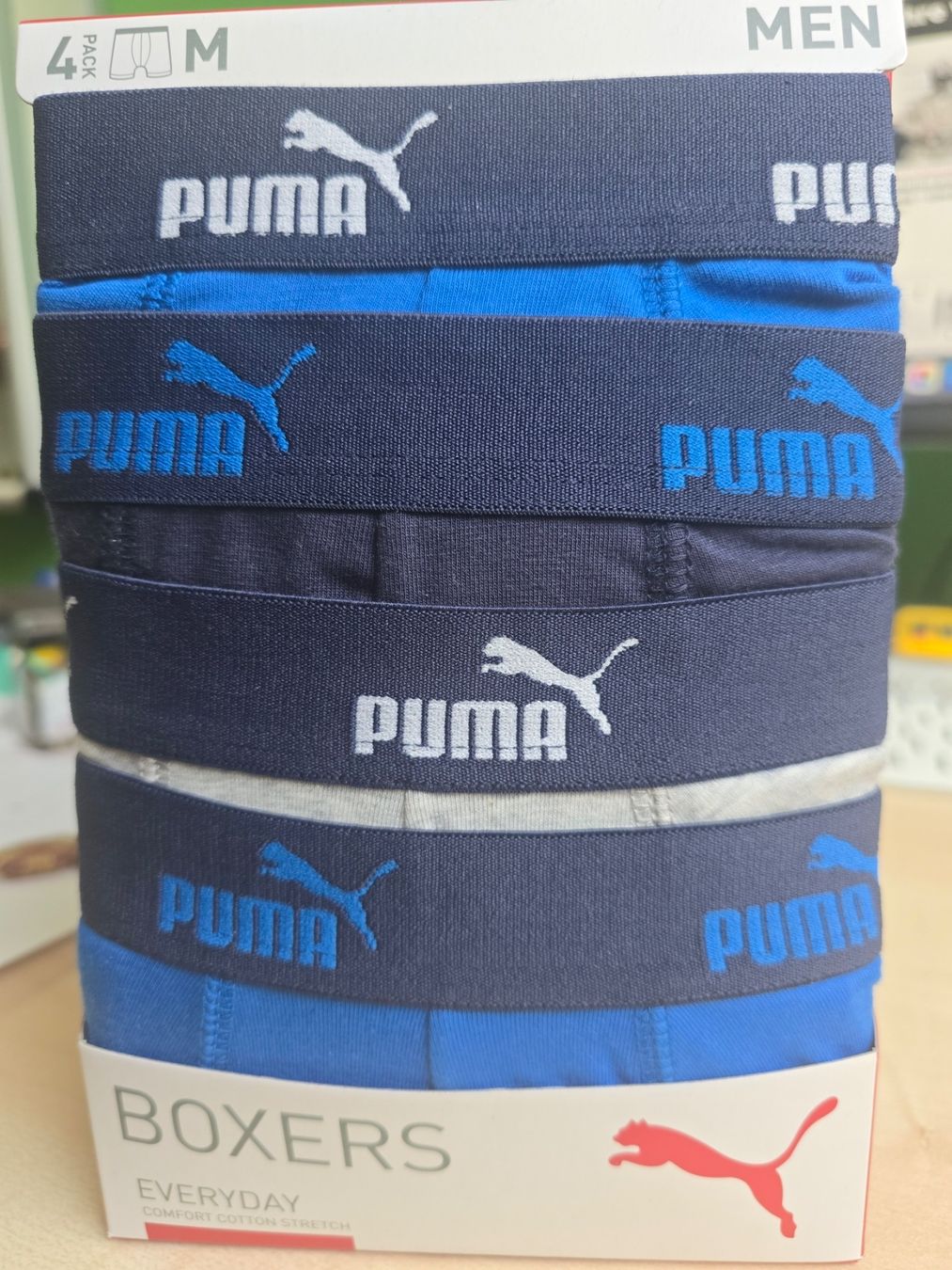 Puma Biancheria intima: Puma  Boxers 4 Stk Gr.M *** – Nuovo e nell'imballaggio originale da Zürich venduto da Fifa
