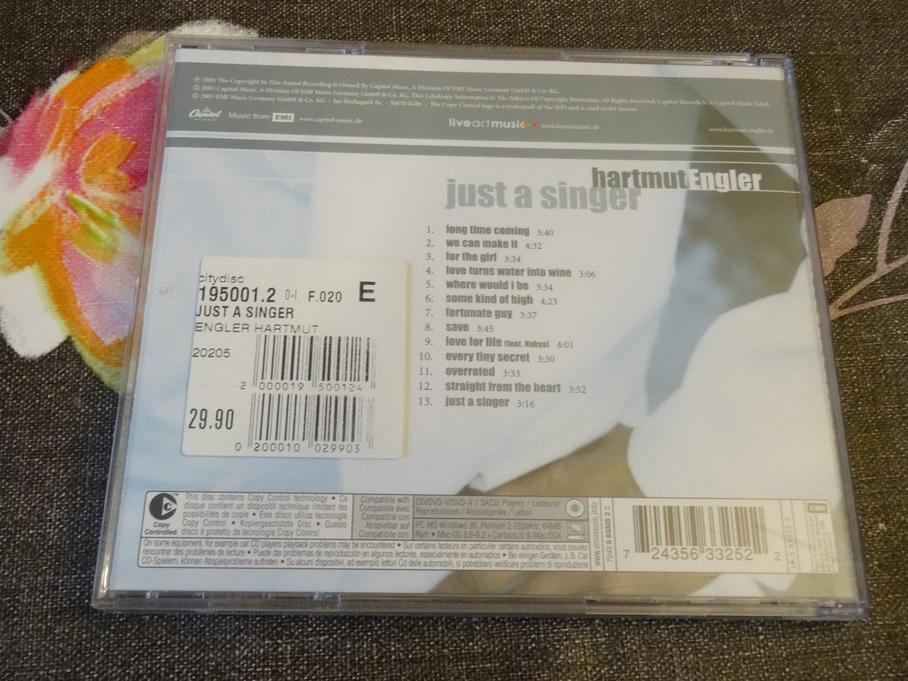 CD: Hartmut Engler - Just a Singer CD – Usato da Olten venduto da Disc-Ausverkauf 1