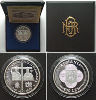 RUMÄNIEN 100 Lei 1999, Papstbesuch Johannes Paul II., Silber
