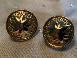 DPR-Ohrclips vergoldet Zirkonias Vintage 60er 70er Schmuck
