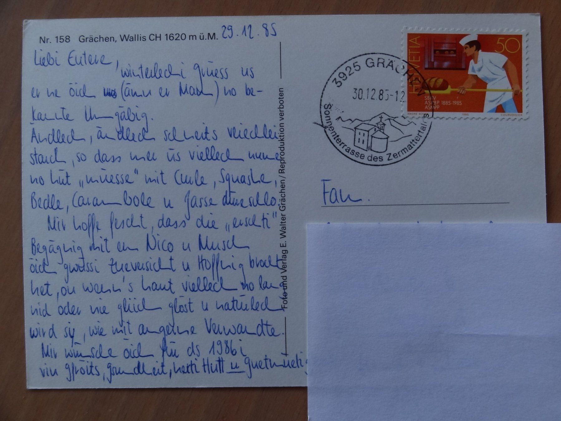 Ansichtskarten: Grächen - VS - 1983 – Gebraucht aus St Léonard von Riglin 1