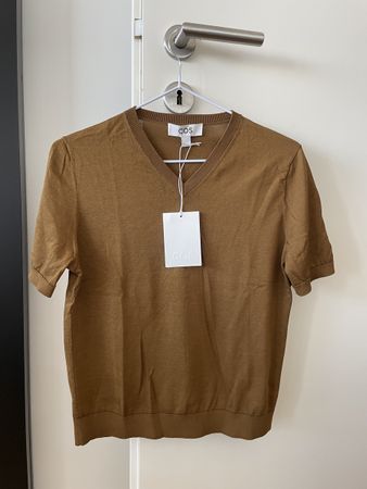 COS brown knitted T-shirt, size S, brand new with tags