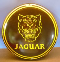 Jaguar Emaille-Schild, bombiert, Durchmesser ca. 49 cm