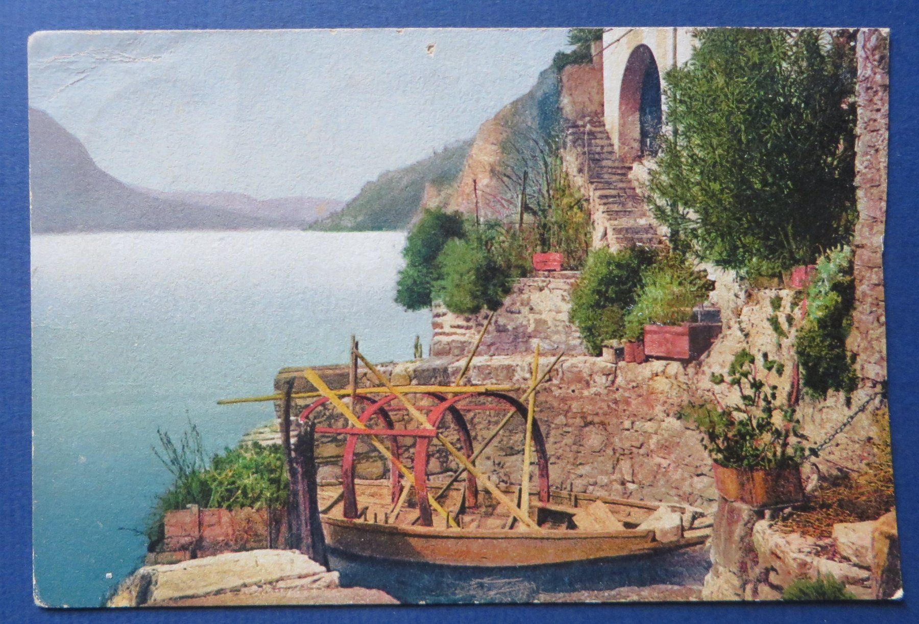 Cartoline postali: Antike Ansichtskarte, Ticino Tessin, Schiff – Usato da Neuhausen am Rheinfall venduto da Arielle55