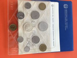 Serie zecca 1980 mit 500 lire silber