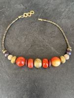 Modeschmuck Halskette Ethno Boho mit bunten Perlen