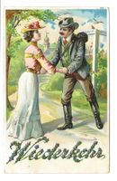 Freudige Wiederkehr - Liebespaar - Präge-Litho - 1908