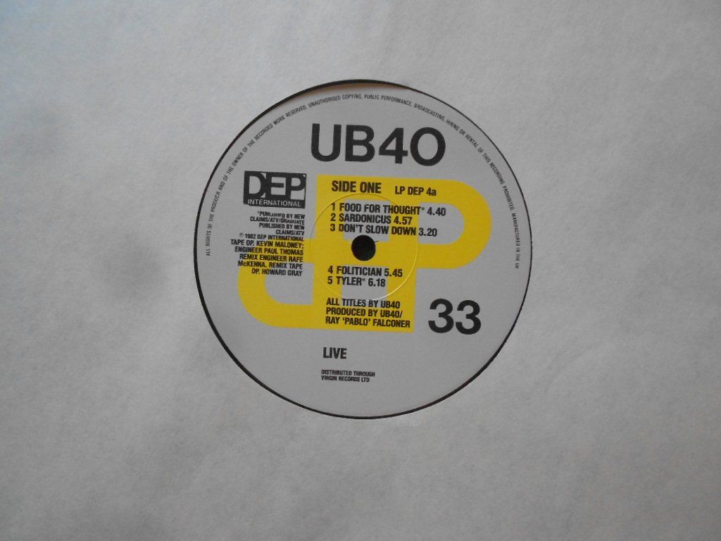 Vinyles: UB40  -  LIVE – D'occasion à Bex par Giorgiob 2