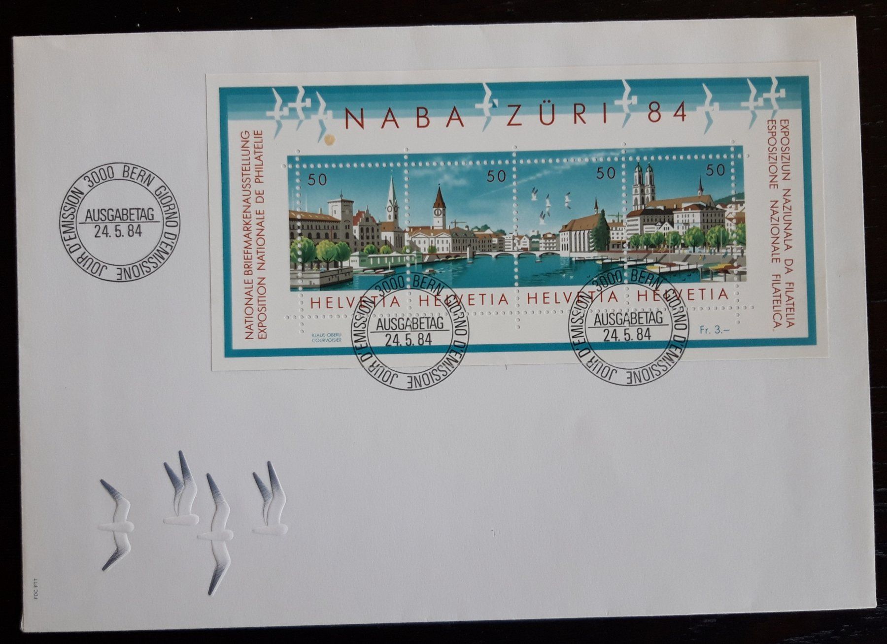Tutti i francobolli: NABA Block 1984 Ersttagbrief – Usato da Buus venduto da papillon098