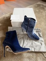 Manolo Blahnik Velvet Boots, EU 39, Navy, Stiletto heel