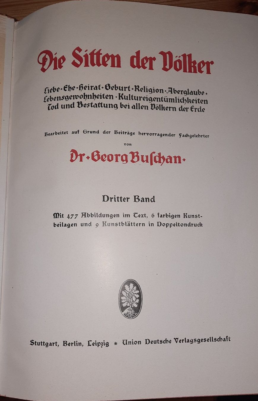 Libri: DIE SITTEN DER VÖLKER, Band 1.2 und 3 – Usato da zürich venduto da gabab 3