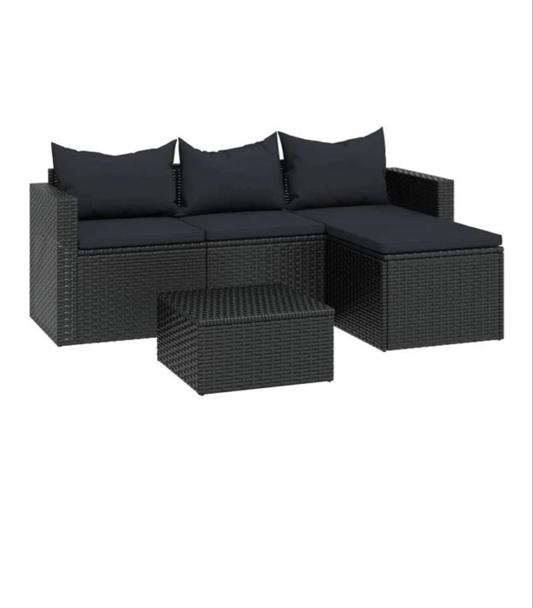Divani: vidaXL Garten-Lounge-Set Schwarz Poly Rattan – Usato da Jona venduto da mar_8snr