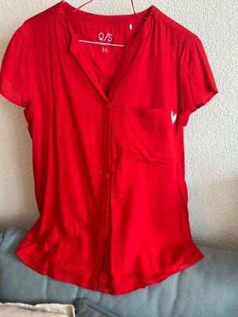 Damen Bluse rot Kurzarm 36 von Q/S