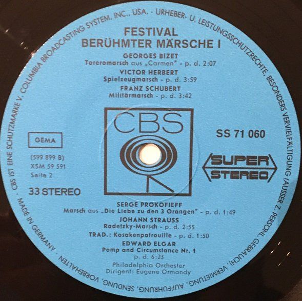 Schallplatten: Festival berühmter Märsche I (LP, Eugene Ormandy) – Gebraucht aus Grüningen von azulamarillo_vinyl 3