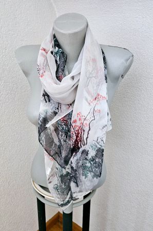 NEU! schöner Schal / Foulard Pastell "Asia / China"