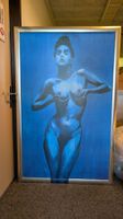 Grosser Kunstdruck "Blaue Frau" Vintage 90er Jahre